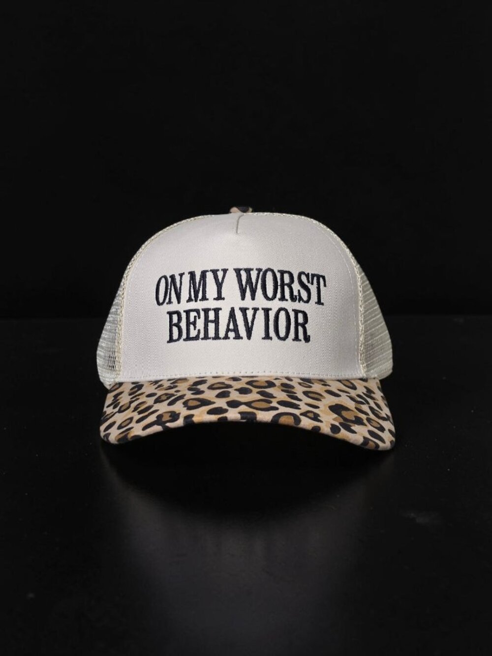 Zenana "On My Worst Behavior" Leopard / Cheetah Print Snapback Trucker Hat NWOT - Picture 8 of 13
